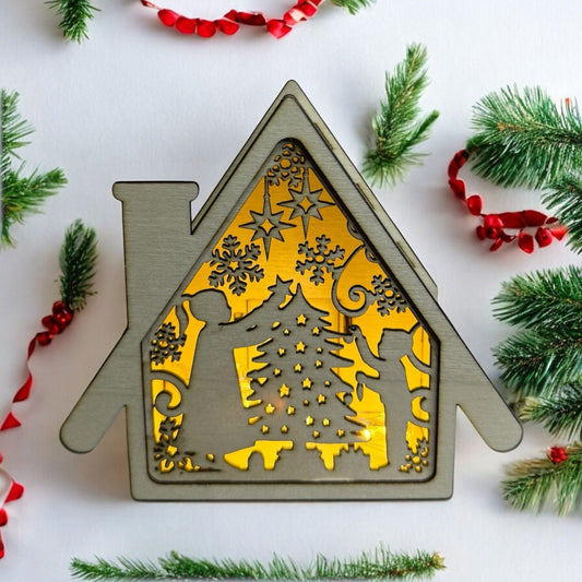 Children Christmas Tree Light Shadow Box