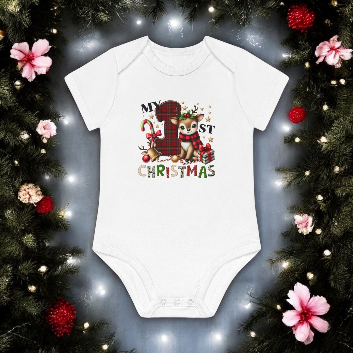 First Christmas Plaid Onesie