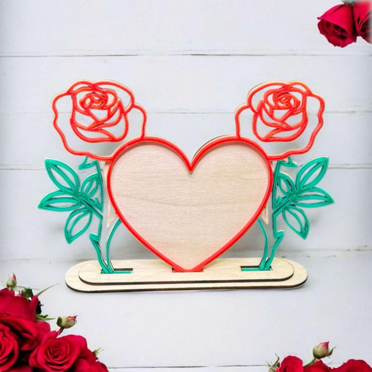 Double Rose Heart Frame