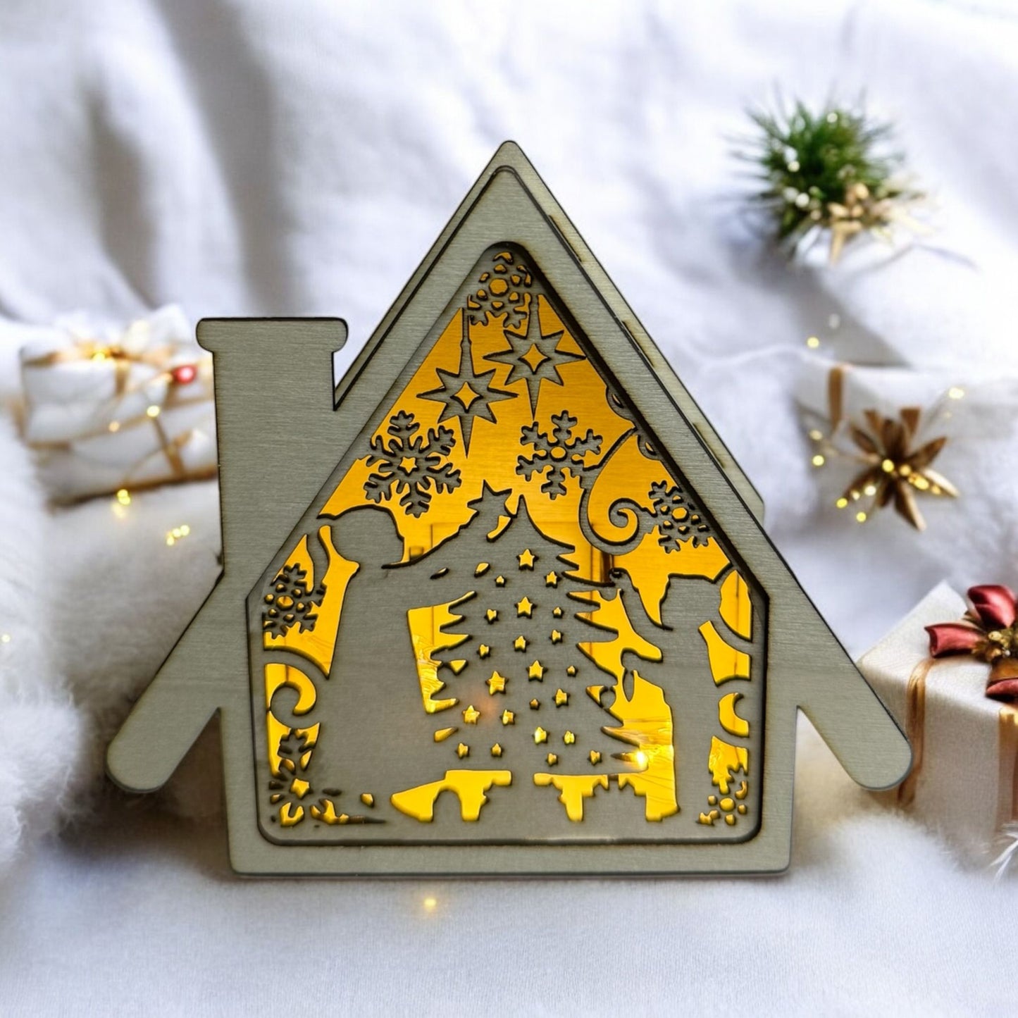 Children Christmas Tree Light Shadow Box