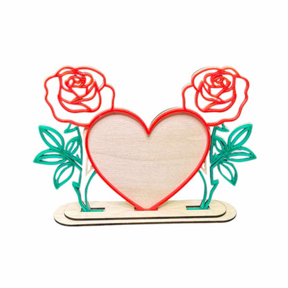 Double Rose Heart Frame