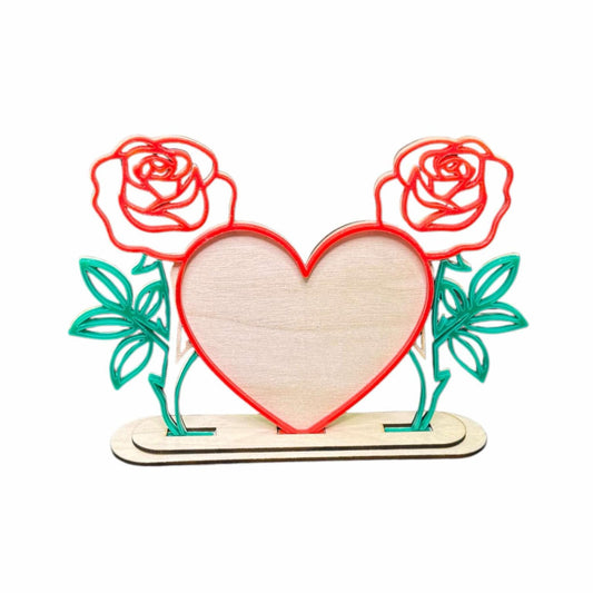 Double Rose Heart Frame
